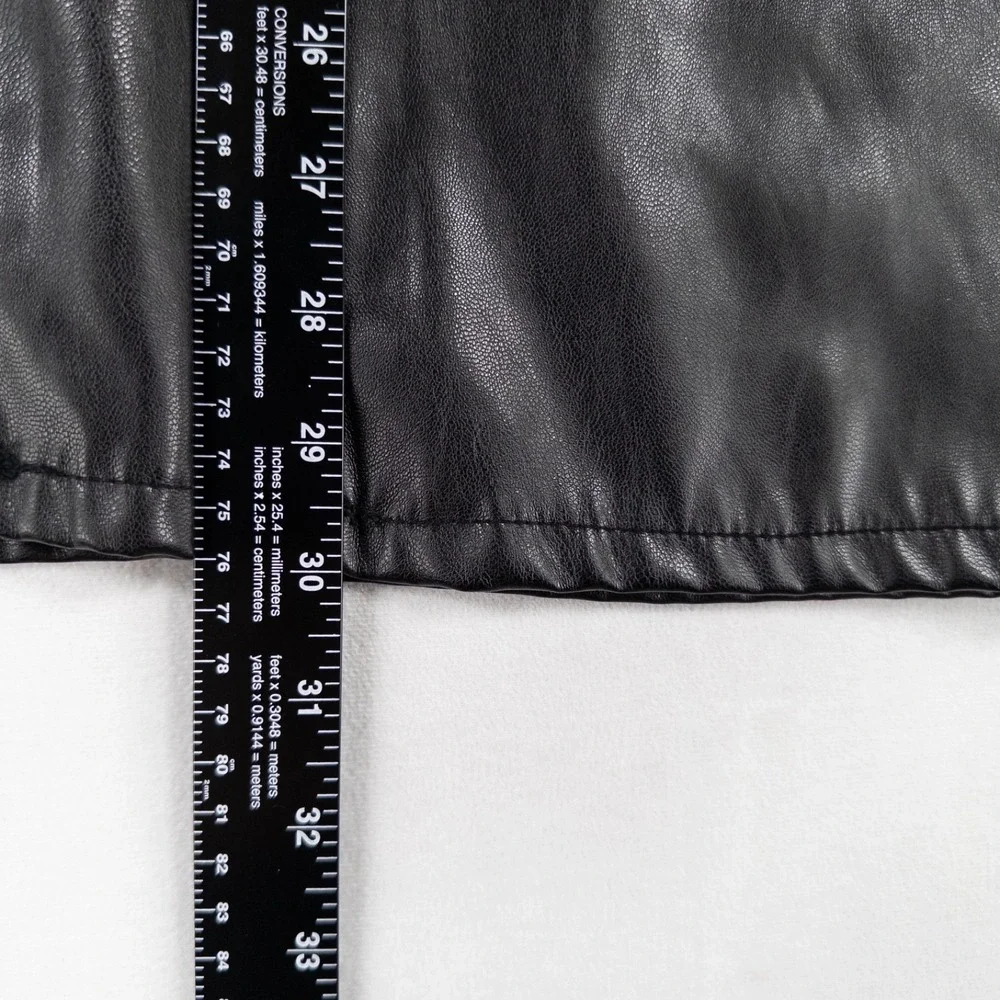 Dollhouse Pants 5/6 Black Faux Leather Straight Leg Y2K Grunge Streetwear Club